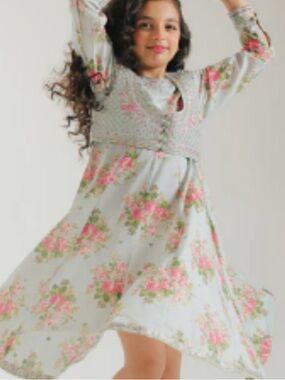 Ethnc brand girls dress frock with jacket Pakistani Indian